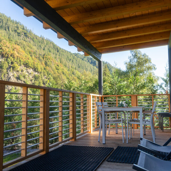 mobile home in Val di Sole veranda con vista